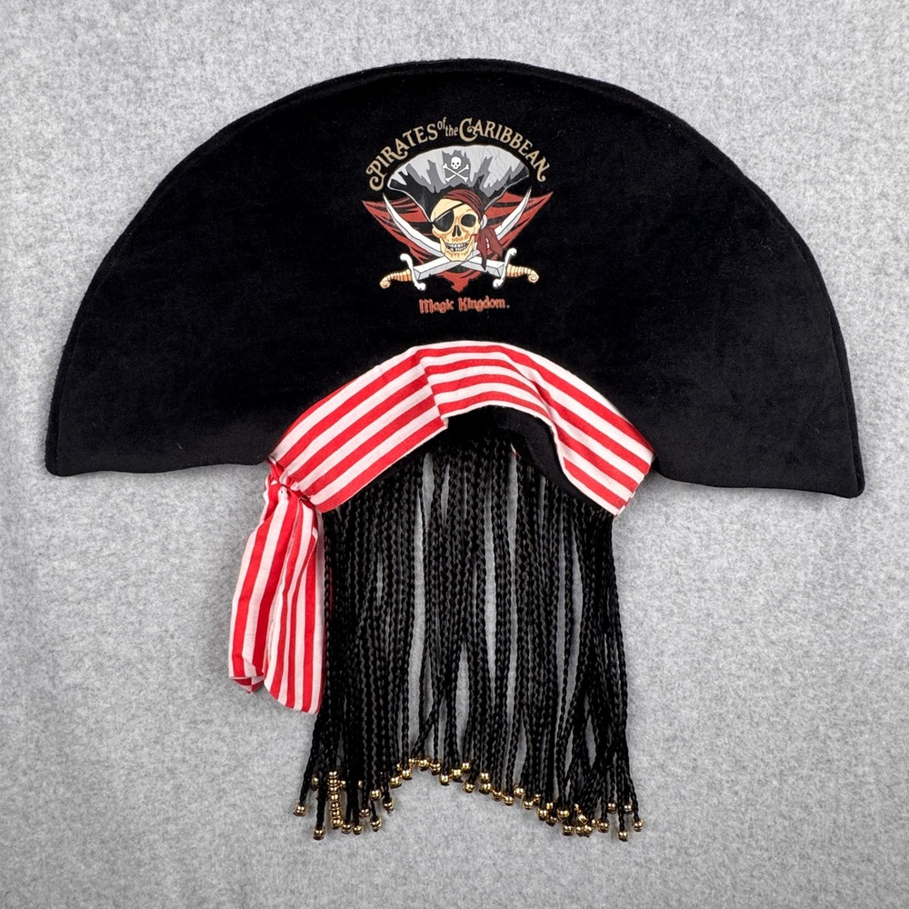 Vintage Disney Pirates of the Caribbean Hat Adult Magic Kingdom Braids 2005 Y2K